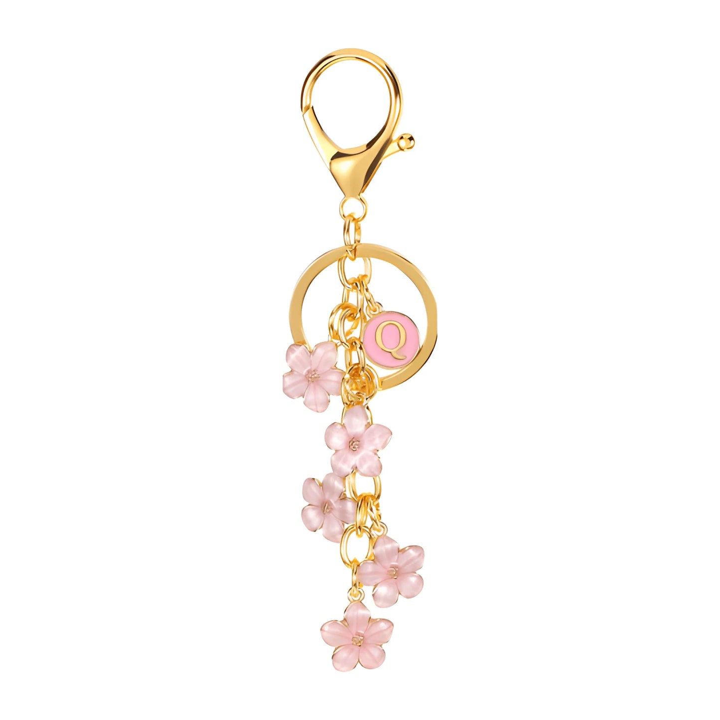 Daisy Flower Initial Letter - Bag Charm (Pink)