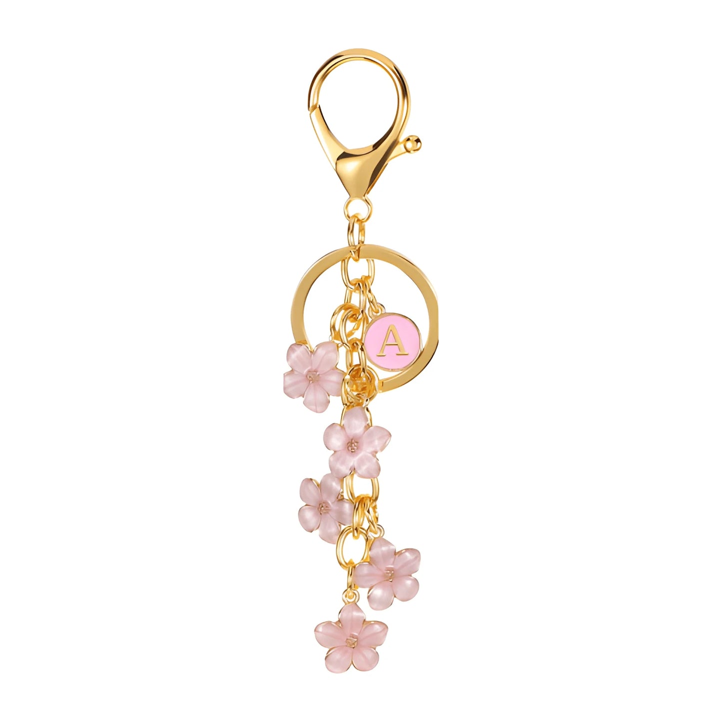 Daisy Flower Initial Letter - Bag Charm (Pink)