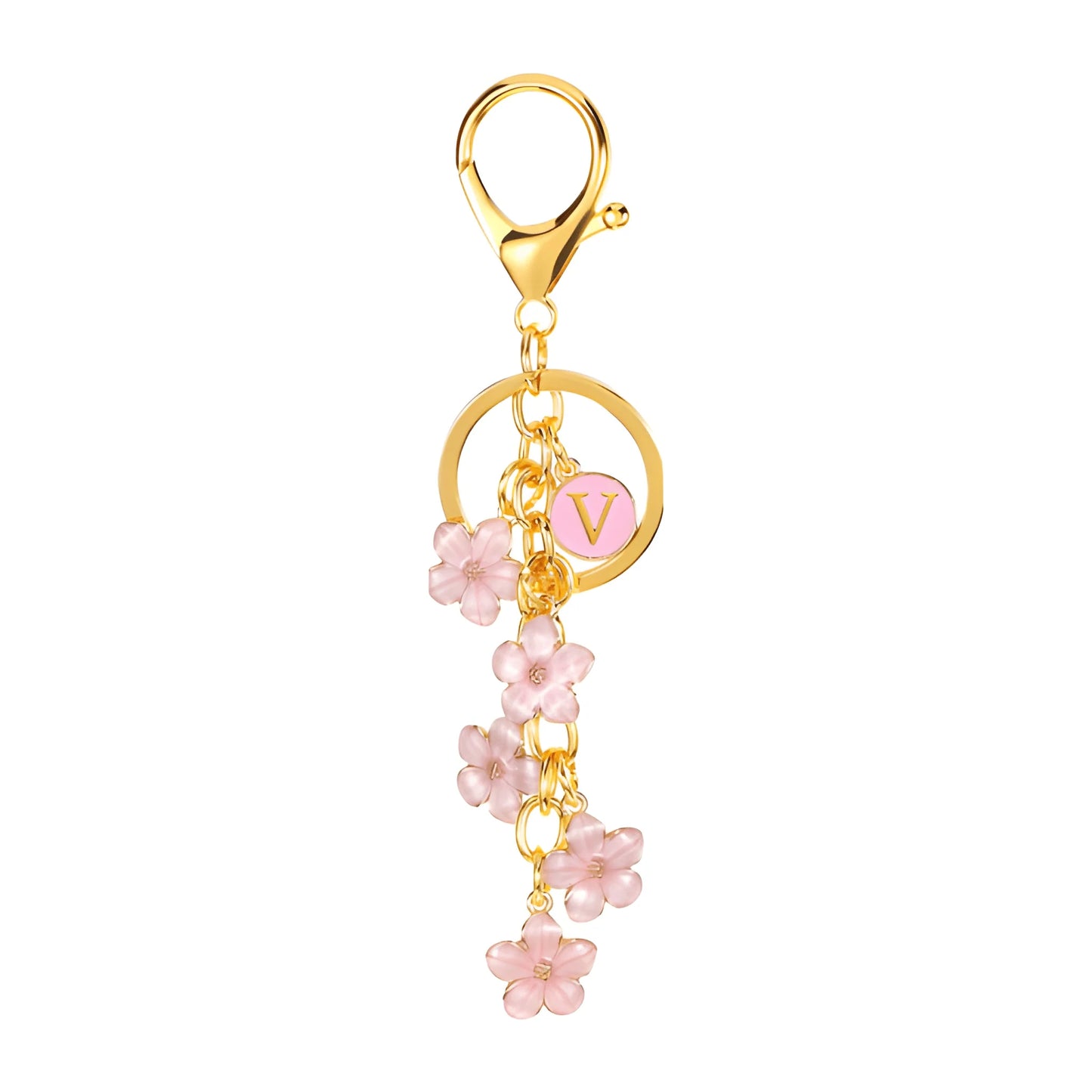 Daisy Flower Initial Letter - Bag Charm (Pink)