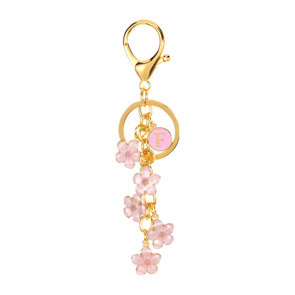 Daisy Flower Initial Letter - Bag Charm (Pink)