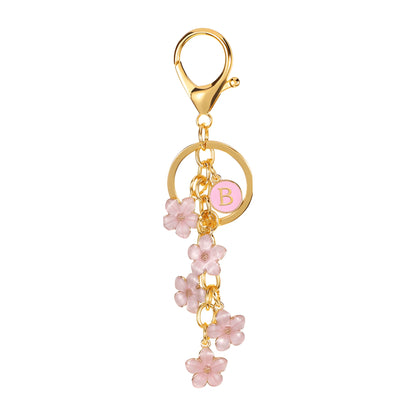 Daisy Flower Initial Letter - Bag Charm (Pink)