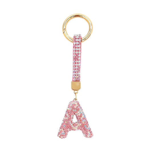 Sparkle Initial – Bag Charm (Pink)