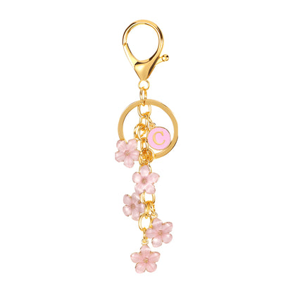 Daisy Flower Initial Letter - Bag Charm (Pink)