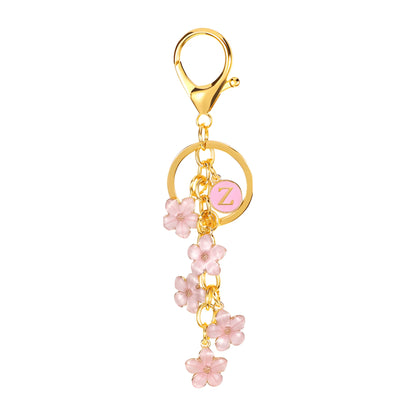 Daisy Flower Initial Letter - Bag Charm (Pink)