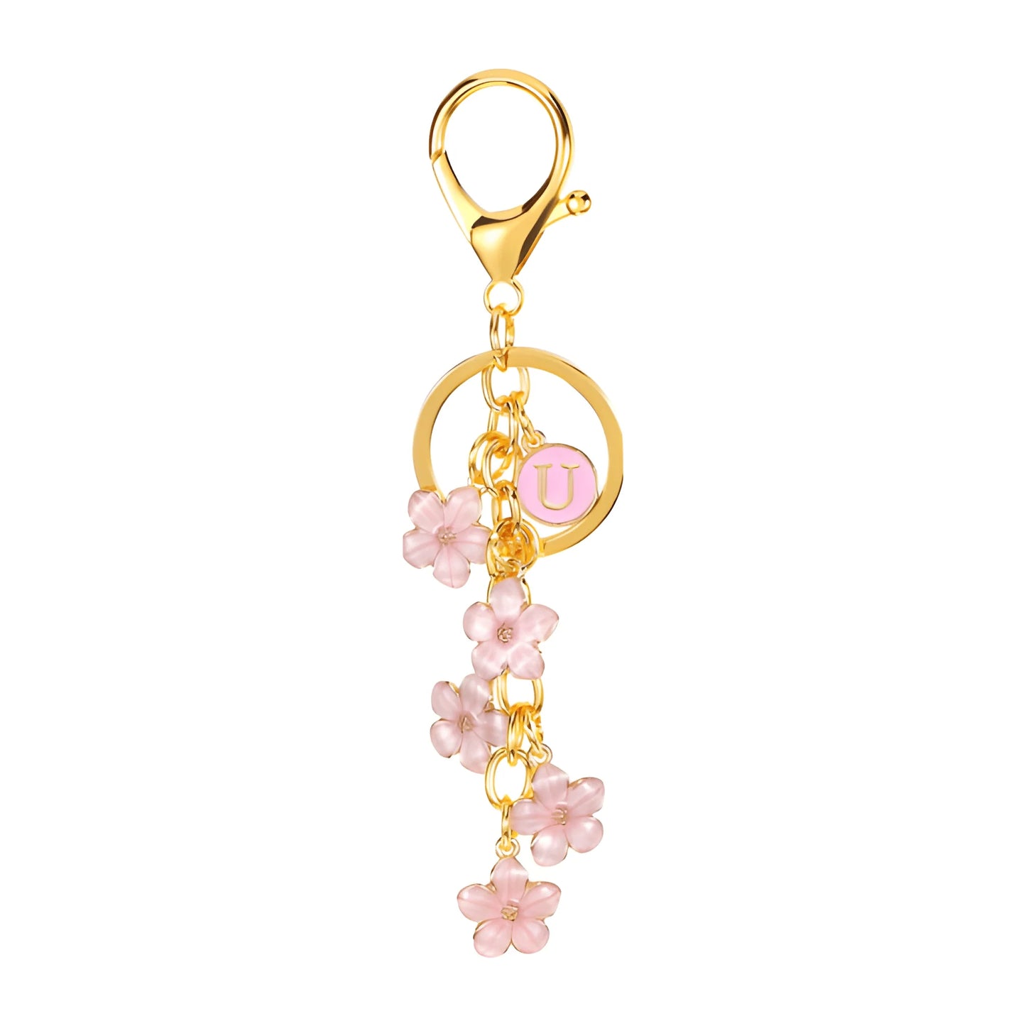 Daisy Flower Initial Letter - Bag Charm (Pink)