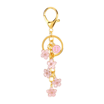 Daisy Flower Initial Letter - Bag Charm (Pink)