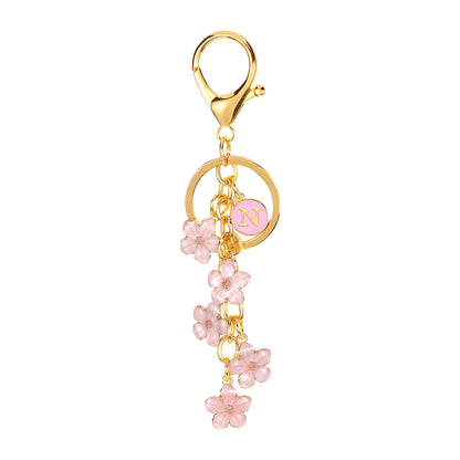 Daisy Flower Initial Letter - Bag Charm (Pink)